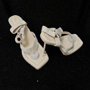 Ivory open heels (NEW) size 6.5